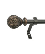 Decopolitan Leaf Ball 58 Curtain Rod Set 86 To 128 Inches 47L X 3W Vintage Bronze