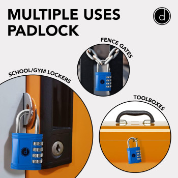 Padlock 4 Digit Combination Lock For Gym School Locker Outdoor Gate Shed Fence And Storage Combo Luggage Lock Locker Lo