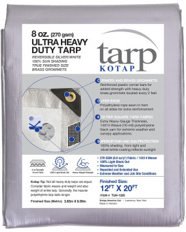 Kotap 12 X 20 Ft Ultra Heavyduty Protectioncoverage Tarp Superior Weave For Greater Longevity 16Mil Reversible Multiuse