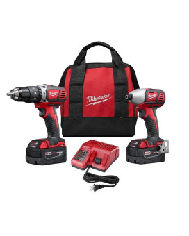 Milwaukee 269722 M18 18Volt Lithiumion Cordless Hammer Drillimpact Driver Xc Combo Kit 2Tool