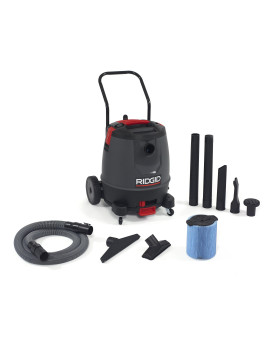 Ridgid 50338 1650Rv Motoronbottom Wet Dry Vacuum 16Gallon Shop Vacuum With Cart 65 Peak Hp Motor Large Wheels Pro Hose