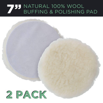 Tcp Global 7 All Natural Premium 100 Wool Buffing Pad 1 Thick Pile Hook And Loop Grip Attachment Buffing Polishing Pad