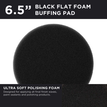 65 Black Flat Final Finishing Grip Foam Polish Pad Da Hook Loop