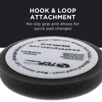 65 Black Flat Final Finishing Grip Foam Polish Pad Da Hook Loop