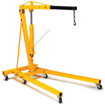 Performance Tool W41029 Folding Wheeled Engine Crane For Vehicle Maintenance Yellow 2Ton Capacity