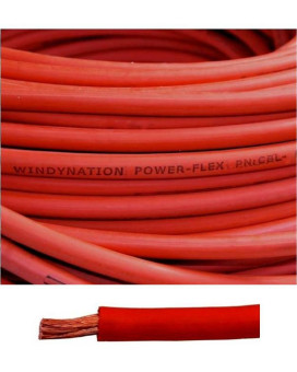 Windynation 4 Gauge 4 Awg 20 Feet Red Welding Battery Pure Copper Flexible Cable Wire Car Inverter Rv Solar