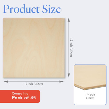 3 Mm Baltic Birch Plywood 18 X 12 X 12 Inch Box Of 45 Bbb Grade Craft Wood Stronger Than Basswood Sheets For Laser Cnc Cut