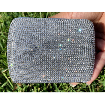 Lfparts Diamond Crystal Bling Rhinestone Trailer Stainless Steel Hitch Cover Fits 2 Receivers New Square Clear