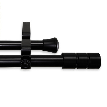 Theo Double Curtain Rod 66120 Inch Black