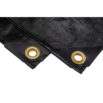 Harpster Tarps 6 Ft X 20 Ft Heavy Duty 6 Oz Black Poly Tarp 1112 Mil Thick