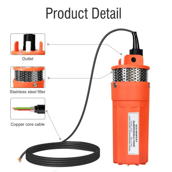 Ecoworthy 24V Submersible Deep Well Water Pump With 10Ft Cable 16Gpm 4 5A Max Lift 230Ft70M Dc Pumpalternative Energy So