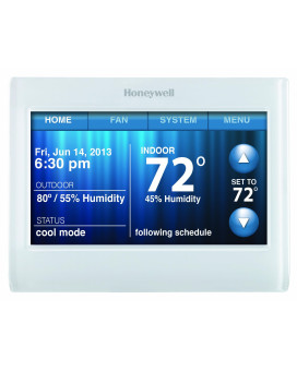 Honeywell Th9320Wf5003 Wifi 9000 Color Touch Screen Programmable Thermostat 35 X 45 Inch White Requires C Wire