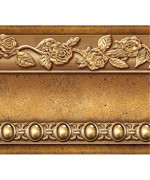 Flower Molding Peel And Stick Wall Border Easy To Apply Gold Brown