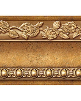 Flower Molding Peel And Stick Wall Border Easy To Apply Gold Brown