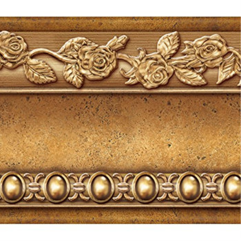 Flower Molding Peel And Stick Wall Border Easy To Apply Gold Brown