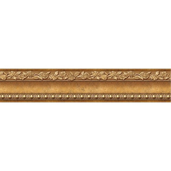 Flower Molding Peel And Stick Wall Border Easy To Apply Gold Brown