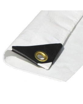 10X18 12 Mil White Tarp Extra Heavy Duty 3 Ply Reinforced Canopy 6 Oz 3 Layer Finished Size 96 X 176