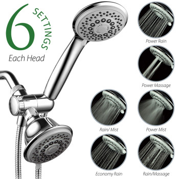 Aquastorm By Hotelspa 30Setting Spiralflo 3Way High Pressure Luxury Shower Headhandheld Showerhead Combo With Water Saving Ec