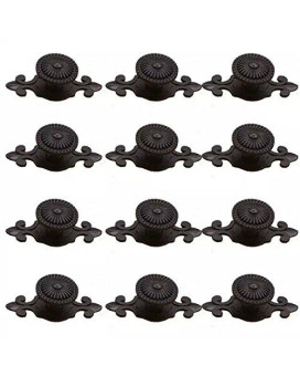 Cskb Black Antique Vintage Retro Drawer Cabinet Metal Knobs With Backplates 12 Pcs Mushroom Shape Pulls Handle Dresser Knob