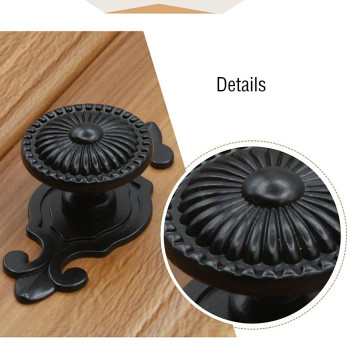 Cskb Black Antique Vintage Retro Drawer Cabinet Metal Knobs With Backplates 12 Pcs Mushroom Shape Pulls Handle Dresser Knob