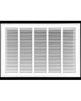 25 X 12 Steel Return Air Filter Grille For 1 Filter Fixed Hinged Hvac Duct Cover Flat Stamped Face White Outer Di