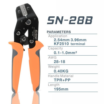 Icrimp Sn28B Dupont Terminal Ratchet Crimper 0110Mm Awg2818 For 254Mm 396Mm Kf2510 Jst Xh Vh Connectors