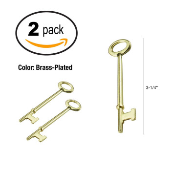 Lucky Line Skeleton Key For Lever Antique Doors Locks 2 Pack Flat Tip 87002