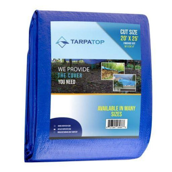 20X25 Waterproof Multipurpose Poly Tarp Blue Tarpaulin Protector For Cars Boats Construction Contractors Campers And Emer