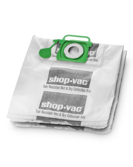 Shopvac 9021533 Genuine Wetdry Tear Resistant Collection Filter Bags 510 Gallon White