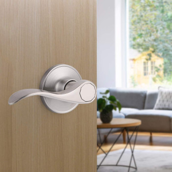 Gobrico Passage Door Knob Lever Handle Hall And Closet Passage Lockset Lock Satin Nickle Finished 5Pack