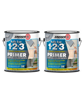 Rustoleum 285085 White Zinsser Bulls Eye 123 Primer 1 Gal Can Pack Of 2