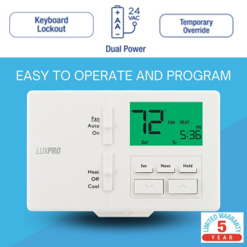 Lux Pro P711 Programmable 7 Day Thermostat For Home Use 1 Heat 1 Cool