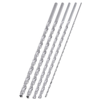 Neiko 10047A Extra Long Drill Bit Set 5Piece M2 Hss Steel 12Inch Length 18 316 14 516 And 38Inch