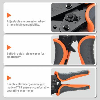 Icrimp Ratchet Wire Crimping Tool Set W 5 Interchangeable Jaws For Insulated And Noninsulated Terminals Awg202 Wire Stripper