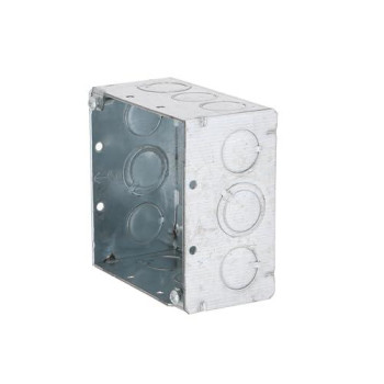 Raco 232 4 In Square Electrical Box 218Inch Deep 12In And 34In Side Knockouts Welded Gray 25Pack