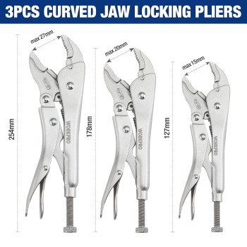 Workpro 5Piece Locking Pliers Set Pliers Tool Set Vice Grips With Chromevanadium Steel 5710 Inch Curved Jaw Pliers 659