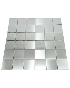 Matte Silver Stainless Steel Metallic Square Glass Mosaic Tiles For Bathroom And Kitchen Walls Kitchen Backsplashes