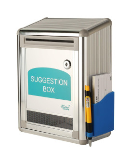 Mcb Aluminum Metal Office Suggestion Ballot Box Charity Collection Donation Box Mail Box With Window Comment Box With Pen And Sh