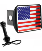 Everhitch Usa Stainless Steel Embossed Flag Metal Hitch Cover Fits 2 Receivers