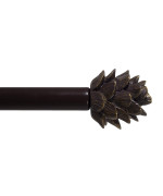 Urbanest Pinecone Adjustable Window Treatement Single Curtain Rod 4884 Oil Rubbed Bronze Orb