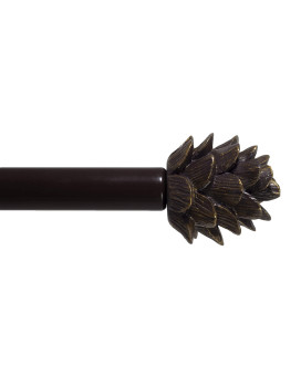 Urbanest Pinecone Adjustable Window Treatement Single Curtain Rod 4884 Oil Rubbed Bronze Orb