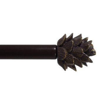 Urbanest Pinecone Adjustable Window Treatement Single Curtain Rod 4884 Oil Rubbed Bronze Orb