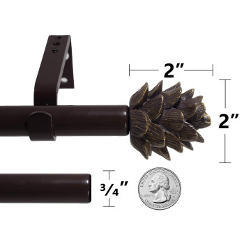 Urbanest Pinecone Adjustable Window Treatement Single Curtain Rod 4884 Oil Rubbed Bronze Orb