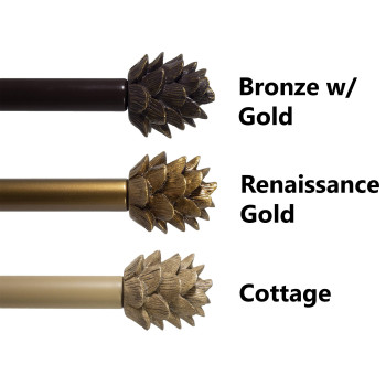 Urbanest Pinecone Adjustable Window Treatement Single Curtain Rod 4884 Oil Rubbed Bronze Orb