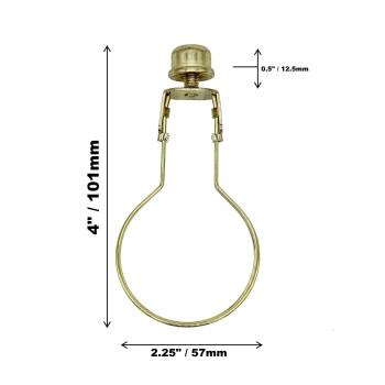 Creative Hobbies Lamp Shade Light Bulb Clip Adapter Clip On With Shade Attaching Finial Top Gold Color