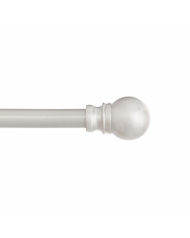 Kenney Kn55971 Davenport Ball End Petite Caf Decorative Window Curtain Rod 4886 Adjustable Length Brushed Nickel Finish