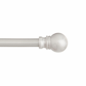 Kenney Kn55971 Davenport Ball End Petite Caf Decorative Window Curtain Rod 4886 Adjustable Length Brushed Nickel Finish