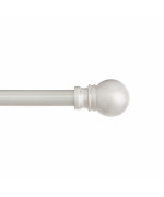 Kenney Kn55970 Davenport Ball End Petite Caf Decorative Window Curtain Rod 2848 Adjustable Length Brushed Nickel Finish