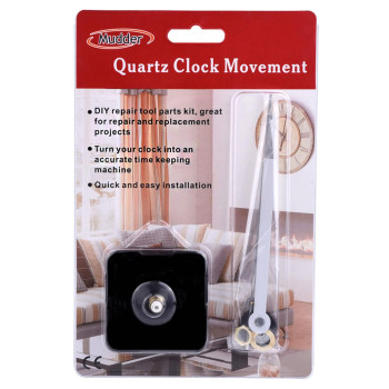 Mudder Silence Quartz Clock Movement 1125 Inch Maximum Dial Thickness 45 Inch Total Shaft Length White