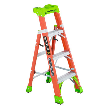 Louisville Ladder 12Foot Fiberglass Cross Step Ladder 300Pound Load Capacity Type Ia Fxs1512